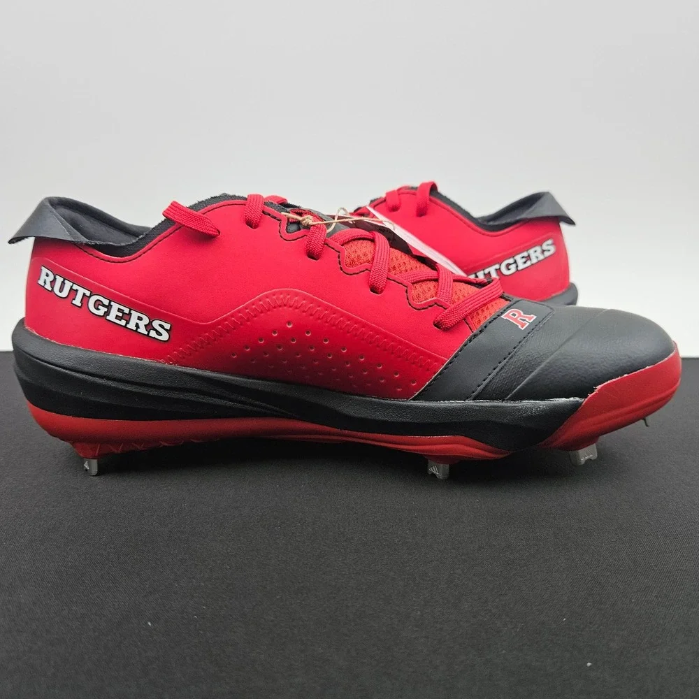 Adidas Adizero Impact NCAA Rutgers Baseball Cleats Red Black JR3048‎ Mens Sz 8.5